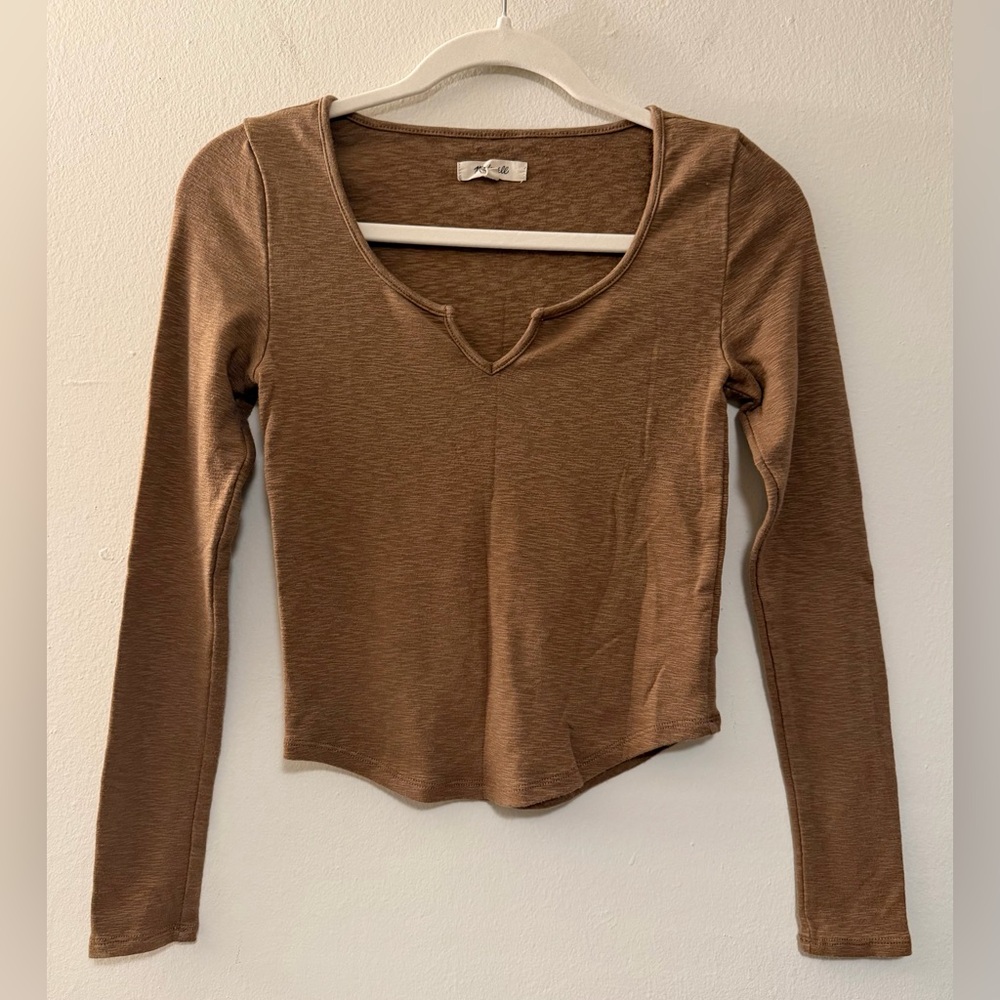 Madewell Light Brown Long Sleeve Shirt size XS
